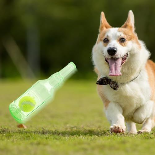 Pet & Garden Dog Water Bottle Toy, Creative Tennis Ball In A Bottle Interactive Chew Toy, Puppy Squeaky Toy, Fun Puppy Teething Chewing Toy For Small Medium Large Dog, Pet Accessories