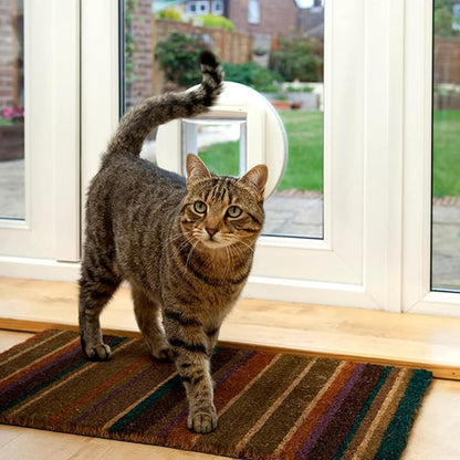 Sure Petcare SureFlap Microchip Cat Flap, RFID Collar Tags and Microchip Compatible, One-Button Control, Install in Doors, Windows and Walls, White, 4 x AA Batteries Required, Not Included