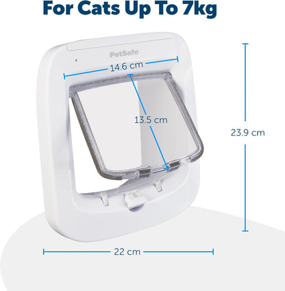PetSafe, Microchip Activated Cat Flap, Exclusive Entry, Easy Install, 4 Way Manual Locking, Energy Efficient, Draught Excluder, Convenient - White