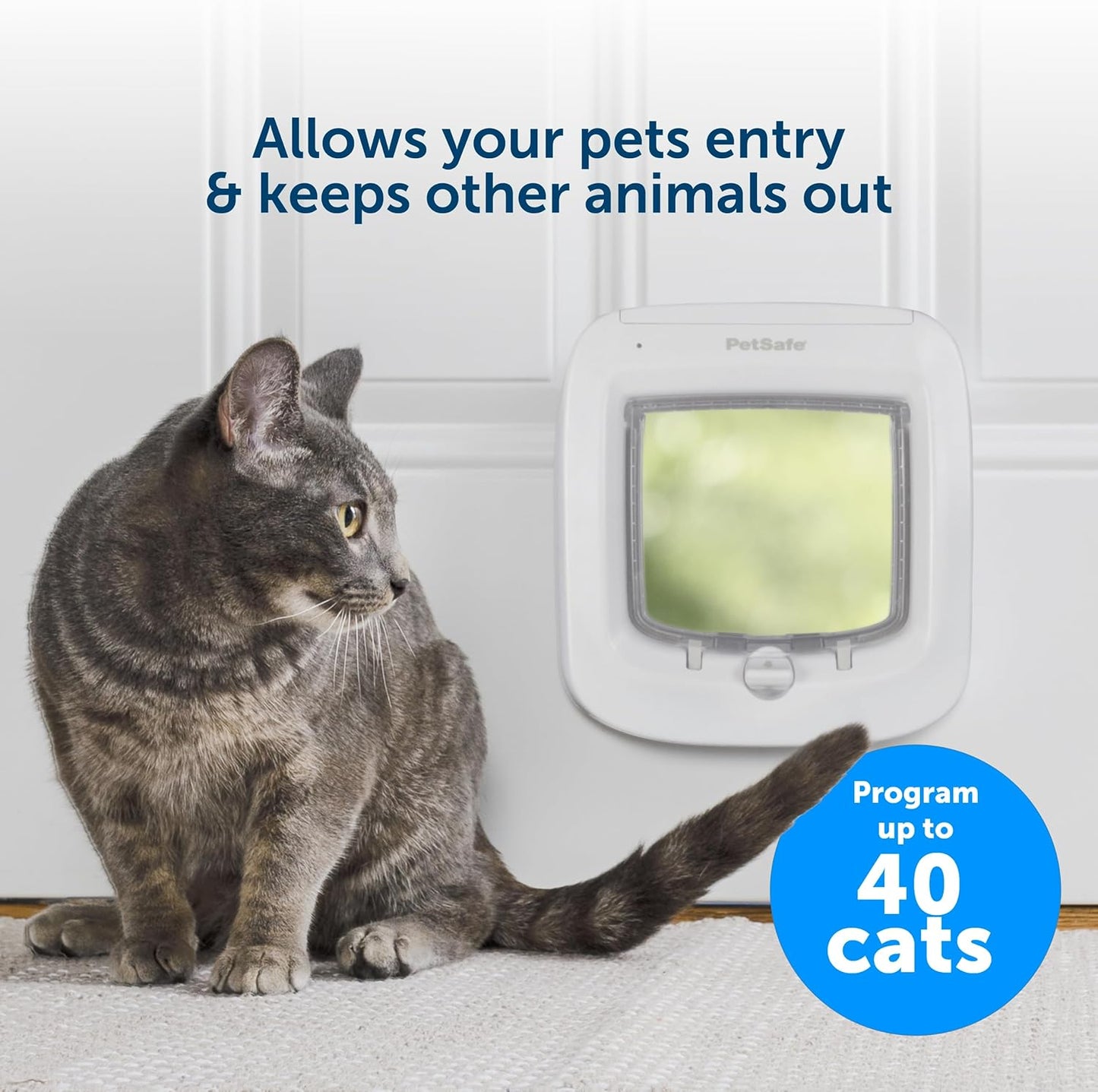 PetSafe, Microchip Activated Cat Flap, Exclusive Entry, Easy Install, 4 Way Manual Locking, Energy Efficient, Draught Excluder, Convenient - White