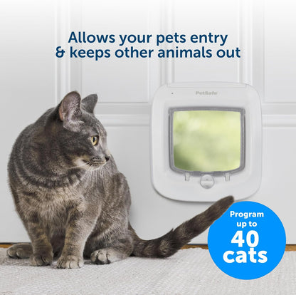 PetSafe, Microchip Activated Cat Flap, Exclusive Entry, Easy Install, 4 Way Manual Locking, Energy Efficient, Draught Excluder, Convenient - White